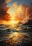 Golden Horizons: A Stunning Sunset on the Ocean\\\'s Liquid Canvas
