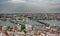 The Golden Horn and bridges in Istanbul seen from above, Turkey