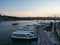 Golden Horn Metro Bridge with old and modern side of Istanbul background