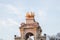 The golden horse figures of the Cascada Monumental in the Ciutadella Park or Parc de la Ciutadella in Barcelona, Spain.