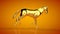 Golden horse galloping, seamless loop, orange studio, Luma Matte attached