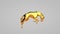 Golden horse kicking wildly, seamless loop, white studio