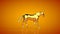 Golden horse walking, seamless loop, orange studio, Luma Matte attached