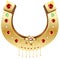 Golden Horseshoe decorated with precious stones and flowers