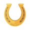 Golden horseshoe icon. Good Luck, fortune symbol.