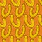 Golden horseshoe pattern seamless. Good luck symbol. vector illustration