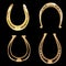 Golden horseshoes set