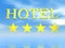 Golden Hotel sign 4 stars - 3D render