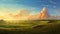 Golden Hour Island: Hyper-realistic Art Painting With Impressive Skies