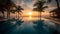 Golden Hour at Luxurious Beach Resort Infinity Pool