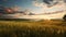 Golden Hour Meadow: Hyper Realistic Landscape Photography With Earthy Tones