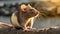 Golden Hour Rat: A Close-up Intensity In Explosive Pigmentation