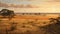 Golden Hour Savanna: Hyper Realistic Landscape With Earthy Tones
