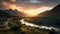Golden Hour Wilderness Landscape: Scottish-inspired, Photo-realistic Scene