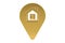 Golden house location icon ,3D illustration.