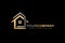 Golden House Logo Design Concept.Home icon