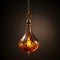 golden-hued hanging oil lamp with a clipping path