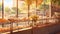 Golden Hues: Tranquil Anime Coffee Shop And Bakery