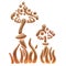 Golden illustration of mushrooms