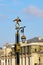 Golden imperial eagle, detail of decoration the Panteleymonovsky Bridge over the Fontanka River in St. Petersburg, Russia