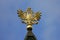 Golden Imperial Russian double-headed eagle topping the steeple of the Wooden Palace in Kolomenskoye