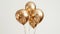 Golden inflatable balloons forming 2025 against white backdrop, symbolizing future and creativity