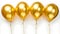 Golden inflatable balloons spell out 2025 in minimalist design on white background