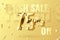 Golden inscription 75 off on a golden background. Price labele sale promotion market. deal tag