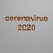 Golden inscription coronavirus 2020 on a gray background