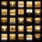 Golden iphone holiday icon set