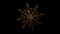 Golden iridescent flickering snowflake Christmas video animation