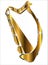 Golden Irish Harp Isolated