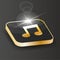 Golden Isometric music note Icon