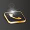 Golden Isometric Phone icon
