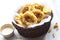 Golden italian fried calamari