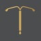 Golden IUD intrauterine device icon