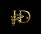 Golden JD, J and D Luxury Logo Icon, Vintage Gold  Initials Mark Design. Elegant luxury gold color on black background