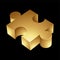 Golden Jigsaw Piece on Black Background