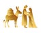 Golden joseph and mary virgin in mule manger characters