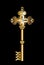 Golden key with Orthodox Christian symbols.