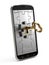 Golden key, puzzle and mobile phone