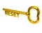 Golden key with word reset