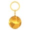 Golden Keychain as Earth Globe. 3d Rendering