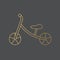 Golden kid push bike icon