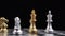 Golden King chess is last standing in the chess board, Game of Chess. Leader and Teamwork Concept for Success. Business Solutions