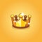 Golden king crown isolated, illustration icon. Royal crown sparkling and shiny, illustration illustration.