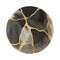 Golden kintsugi design round background.