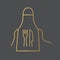 Golden kitchen apron with cutlery icon