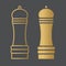 Golden kitchen pepper mill