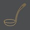 Golden kitchen soup ladle icon